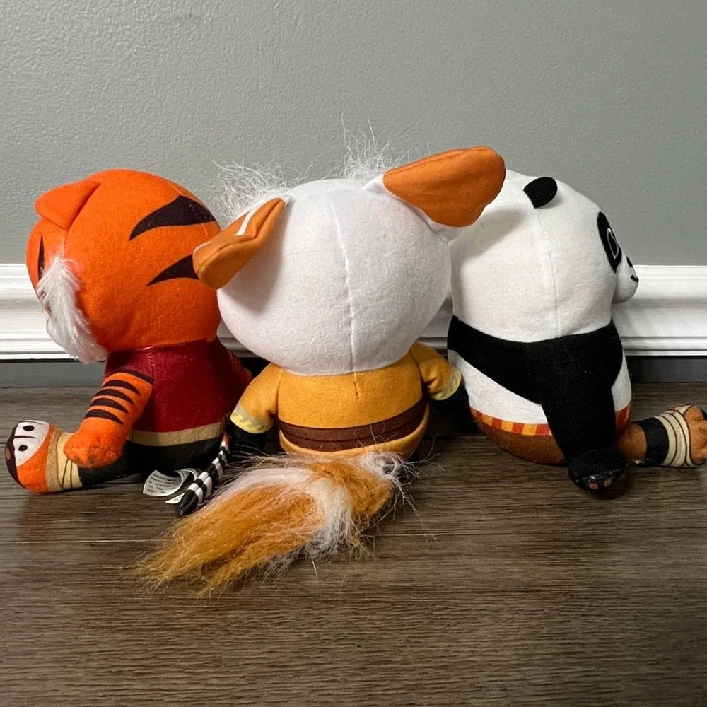 Kung Fu Panda Plush Set Po Master Shifu Tigress Dreamworks Toy Factory Lot 3pc
